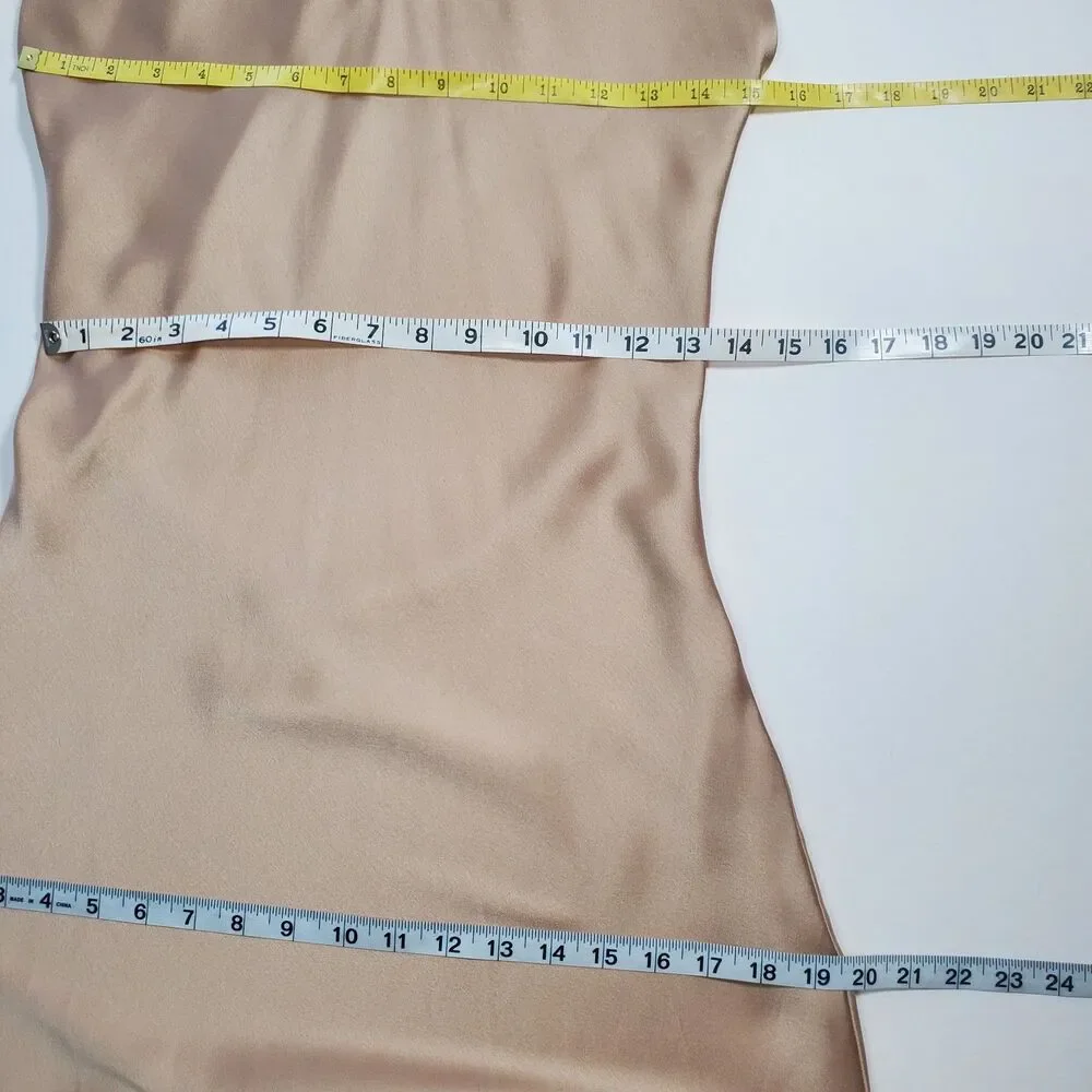 Show Me Your Mumu Women’s Maxi Dress Medium Champagne Luxe Satin Halter Backless - Picture 8 of 11